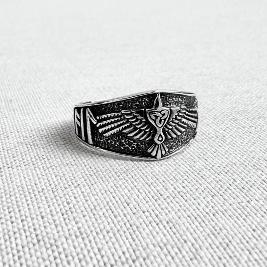 Odin's Raven Crow Viking Bird Ring