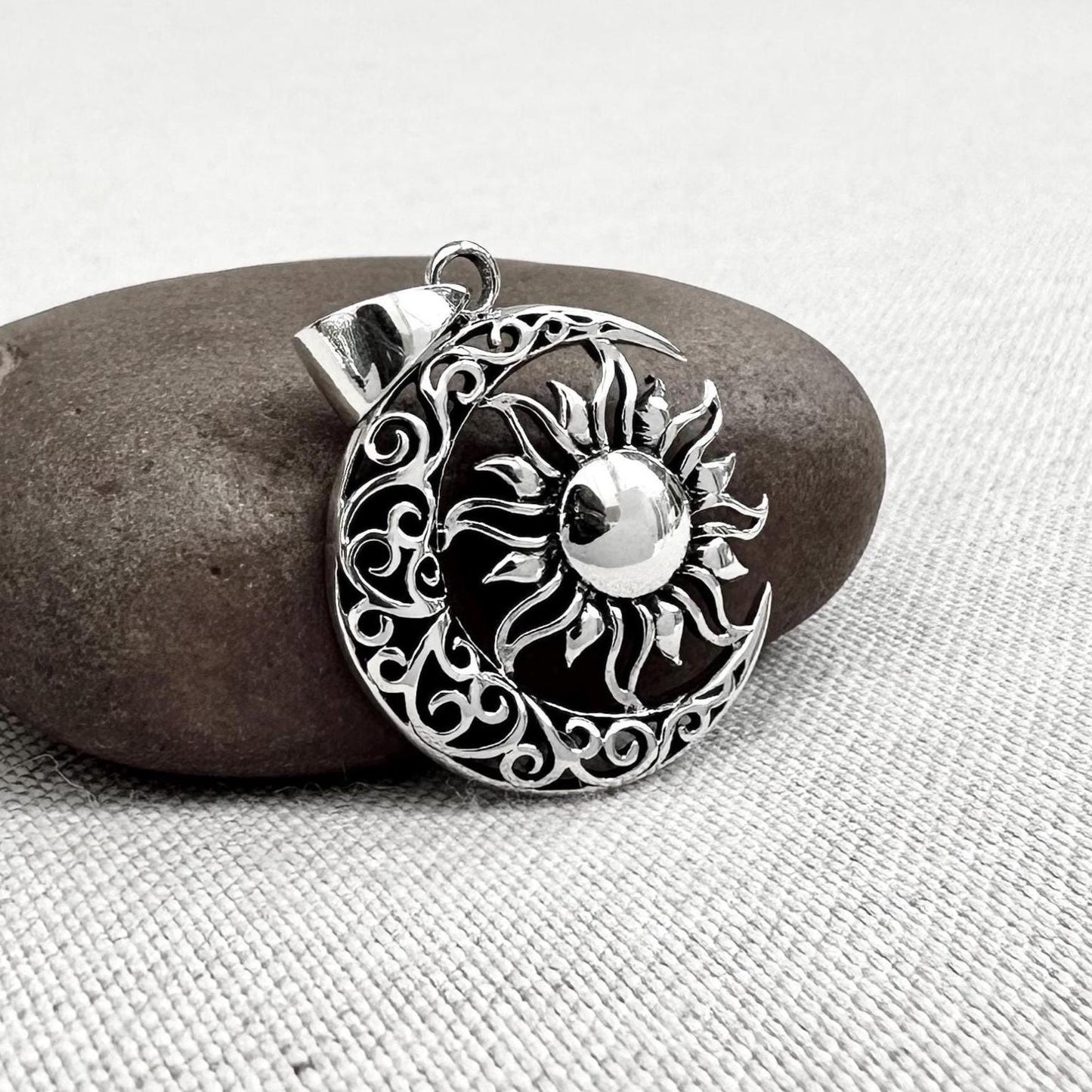 Celtic Sun Crescent Moon Pendant/Necklace