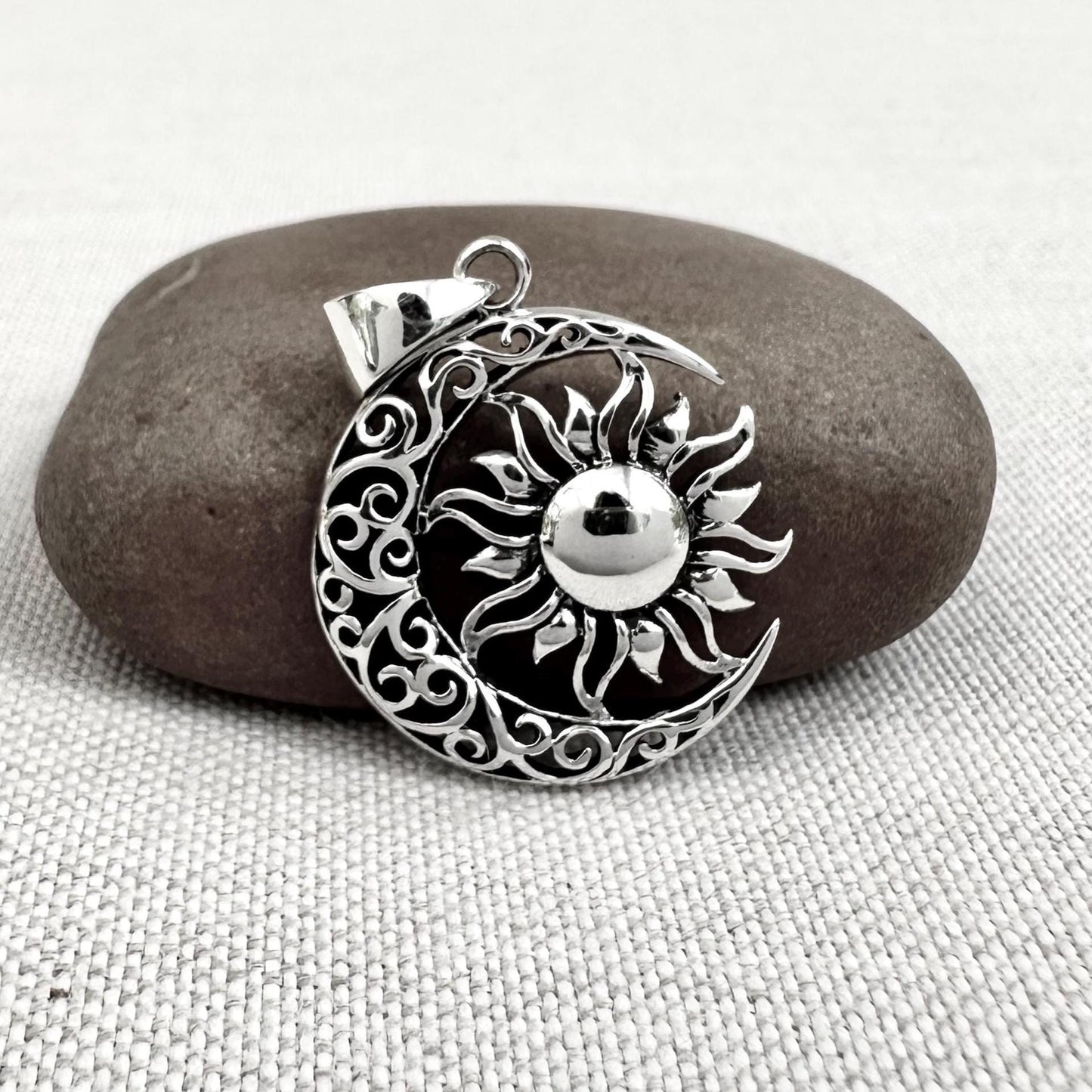 Celtic Sun Crescent Moon Pendant/Necklace