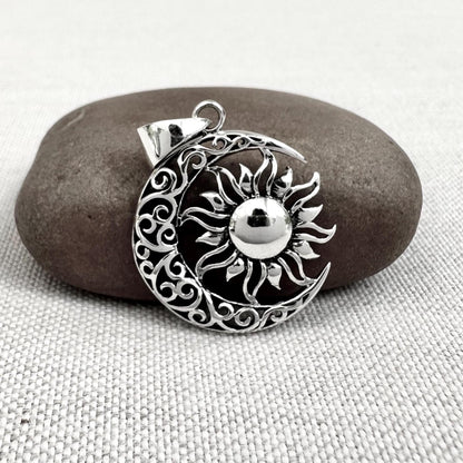 Celtic Sun Crescent Moon Pendant/Necklace