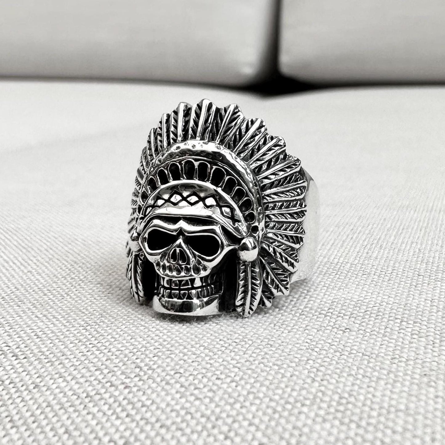 Indian Native American Tribe Skull Ring