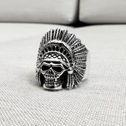 Indian Native American Tribe Skull Ring