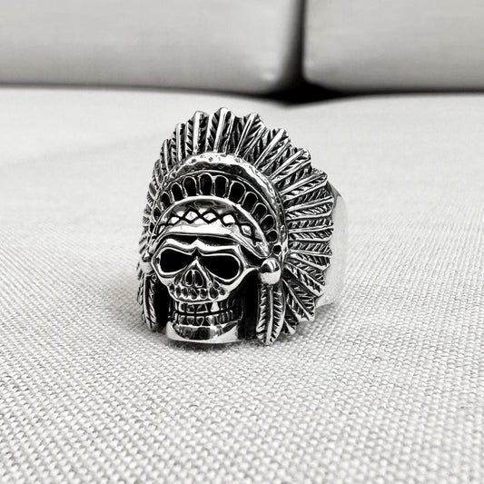 Indian Native American Tribe Skull Ring