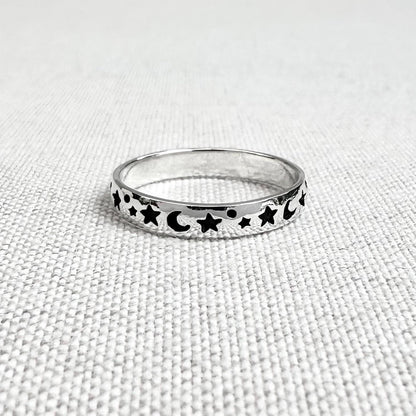 Moon & Star Ring