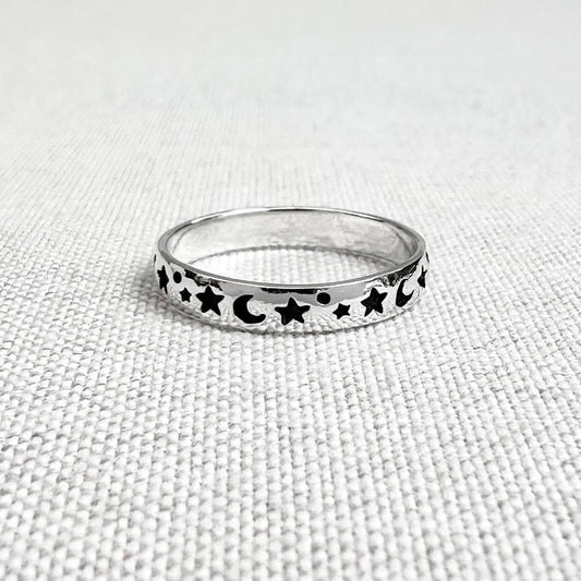 Moon & Star Ring