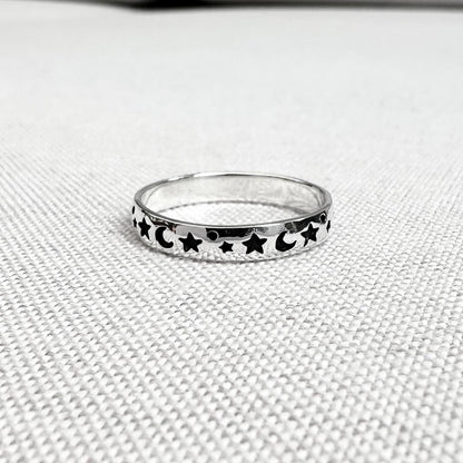 Moon & Star Ring