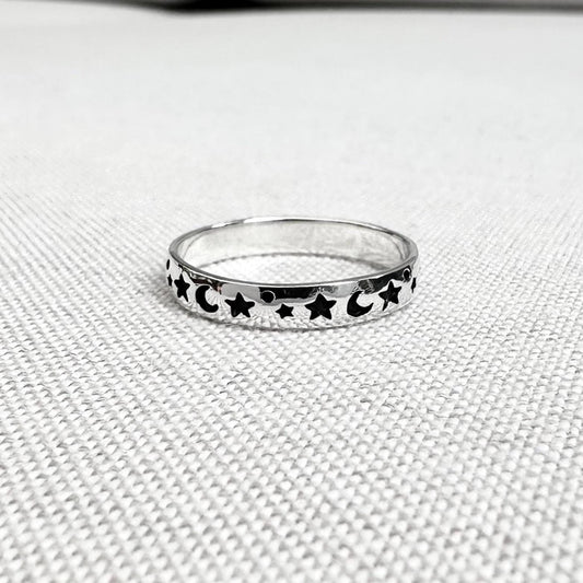 Moon & Star Ring