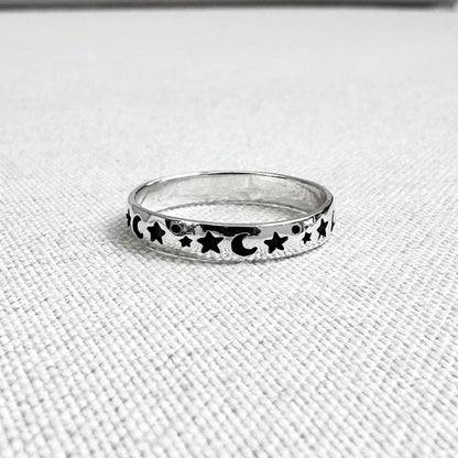 Moon & Star Ring