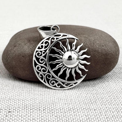 Celtic Sun Crescent Moon Pendant/Necklace