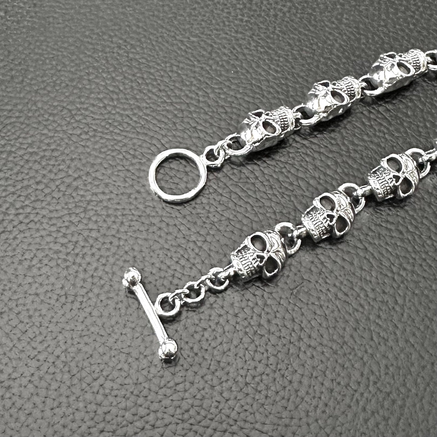 Skull Punk Skeleton Gothic Biker Chain Bracelet