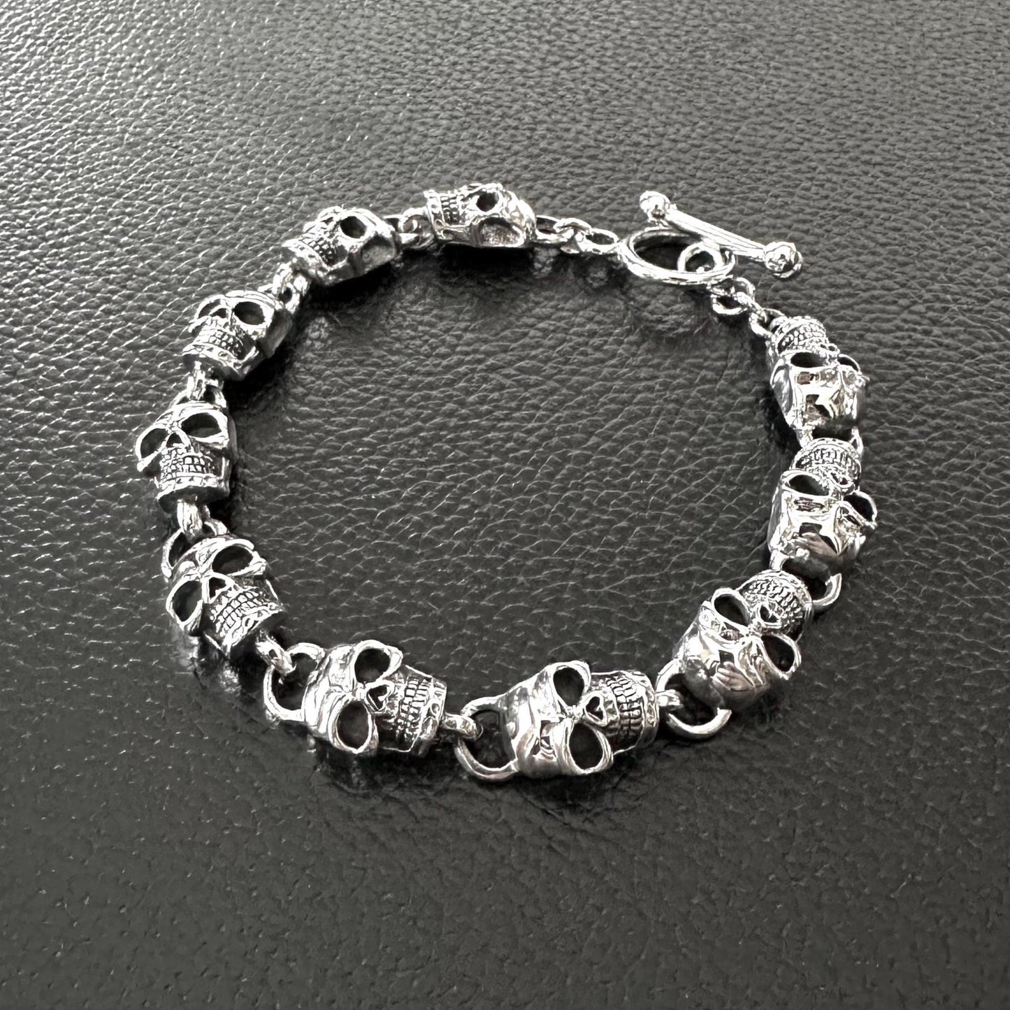 Skull Punk Skeleton Gothic Biker Chain Bracelet