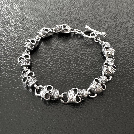 Skull Punk Skeleton Gothic Biker Chain Bracelet
