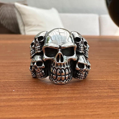 Skull Heavy Gothic Punk Biker Skeleton Ring