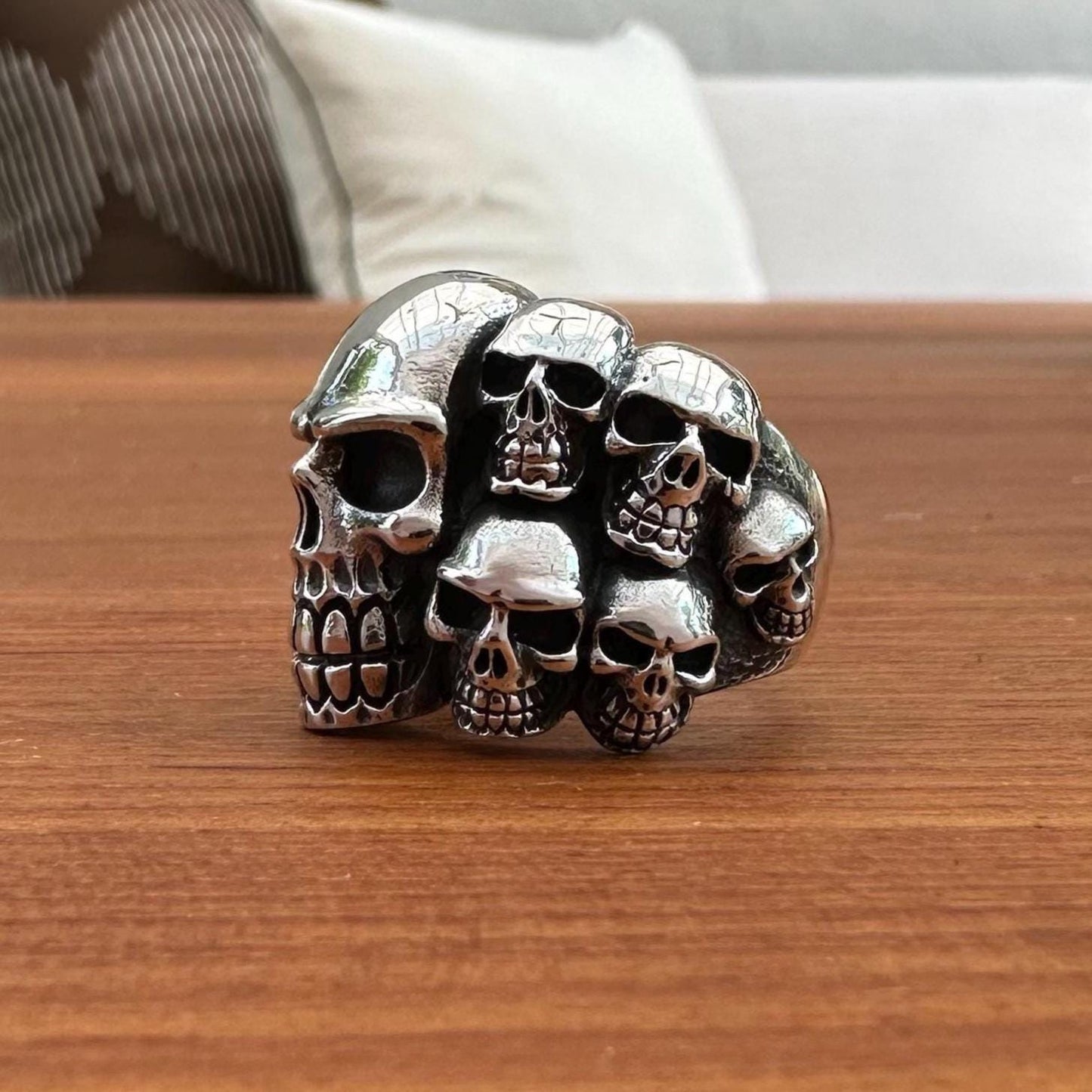 Skull Heavy Gothic Punk Biker Skeleton Ring