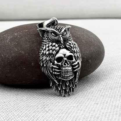 Skull Gothic Punk Biker Owl Pendant/Necklace