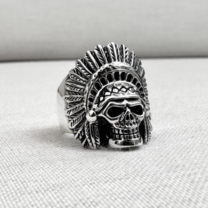 Indian Native American Tribe Skull Ring
