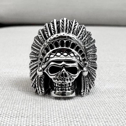 Indian Native American Tribe Skull Ring