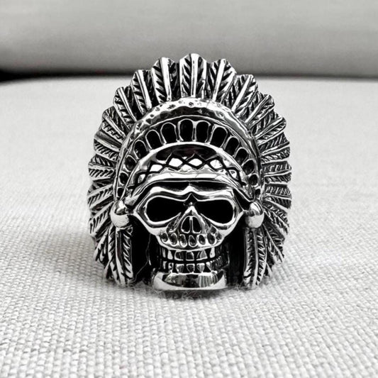 Indian Native American Tribe Skull Ring