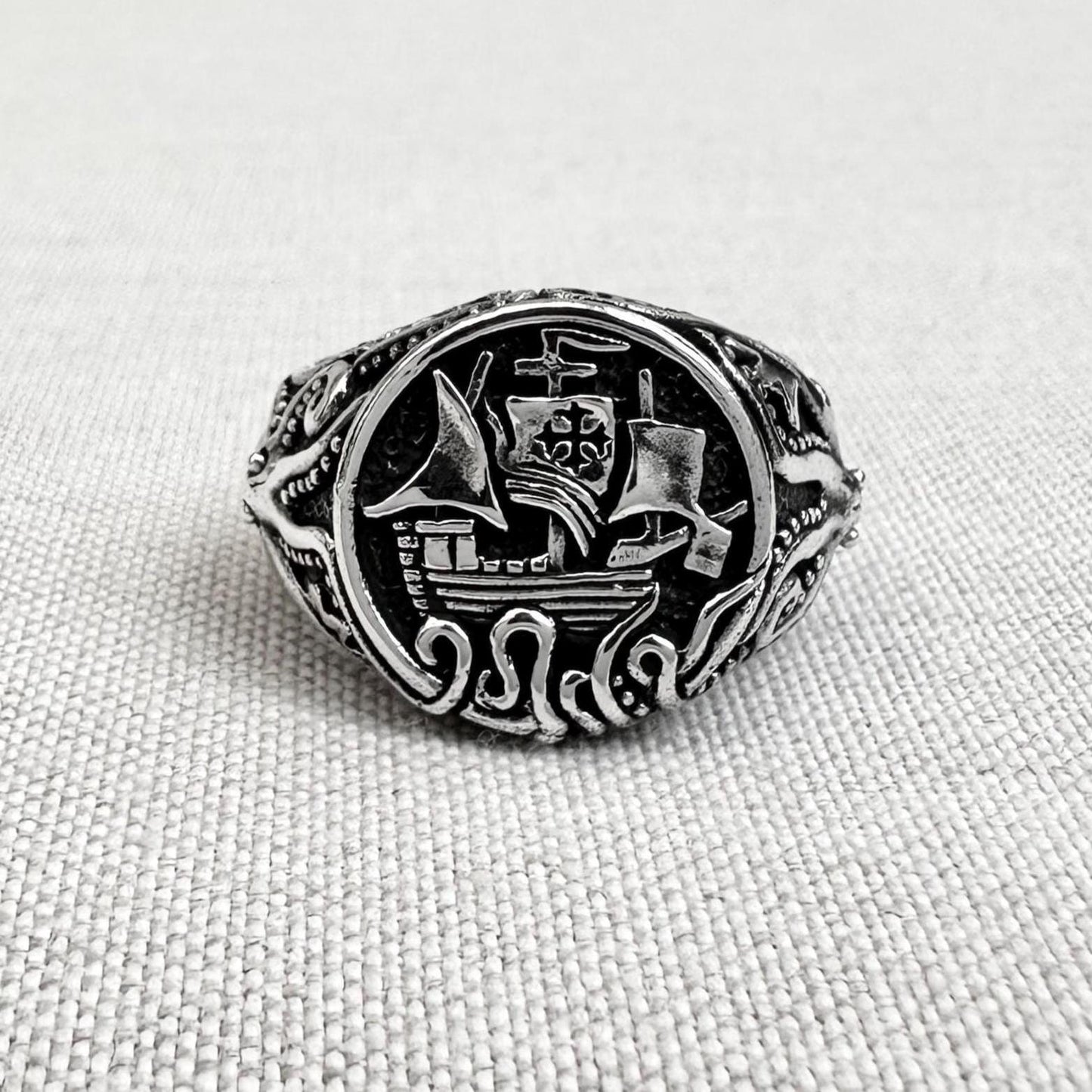 Tall Ship Sailor Amulet Ring