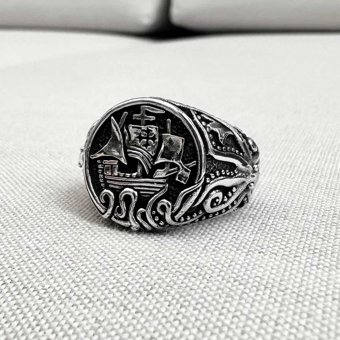 Tall Ship Sailor Amulet Ring