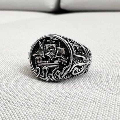 Tall Ship Sailor Amulet Ring