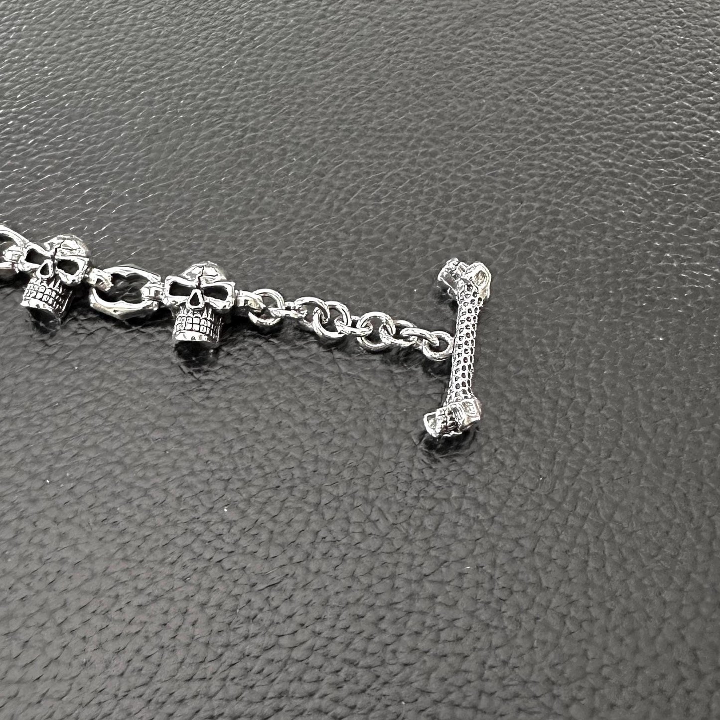 Skull Punk Skeleton Gothic Biker Chain Bracelet