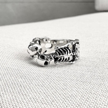Skeleton Skull Gothic Punk Biker Ring