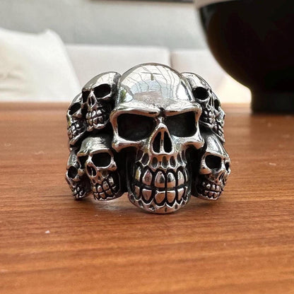 Skull Heavy Gothic Punk Biker Skeleton Ring