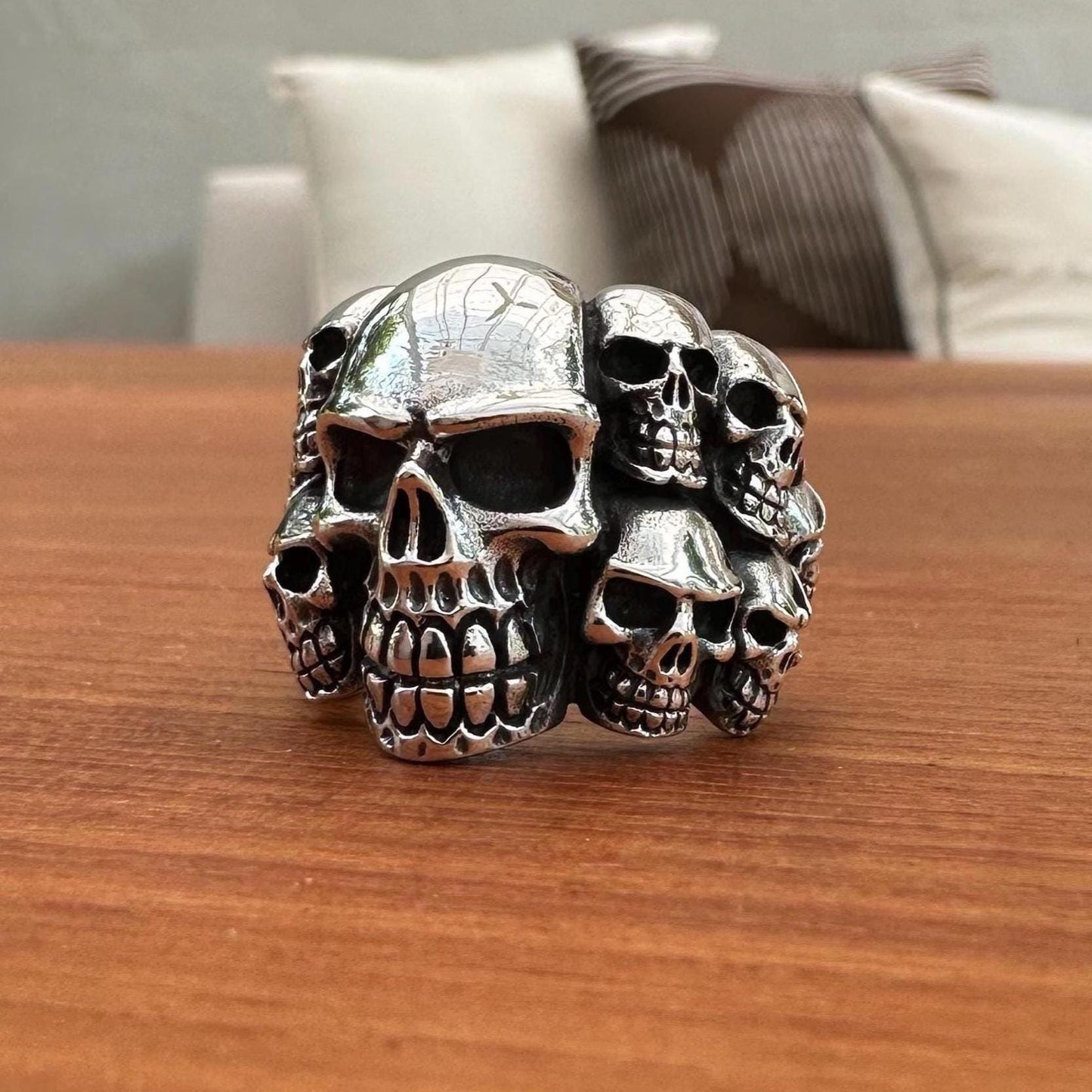 Skull Heavy Gothic Punk Biker Skeleton Ring