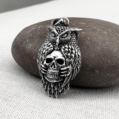 Skull Gothic Punk Biker Owl Pendant/Necklace