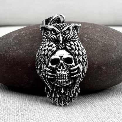 Skull Gothic Punk Biker Owl Pendant/Necklace