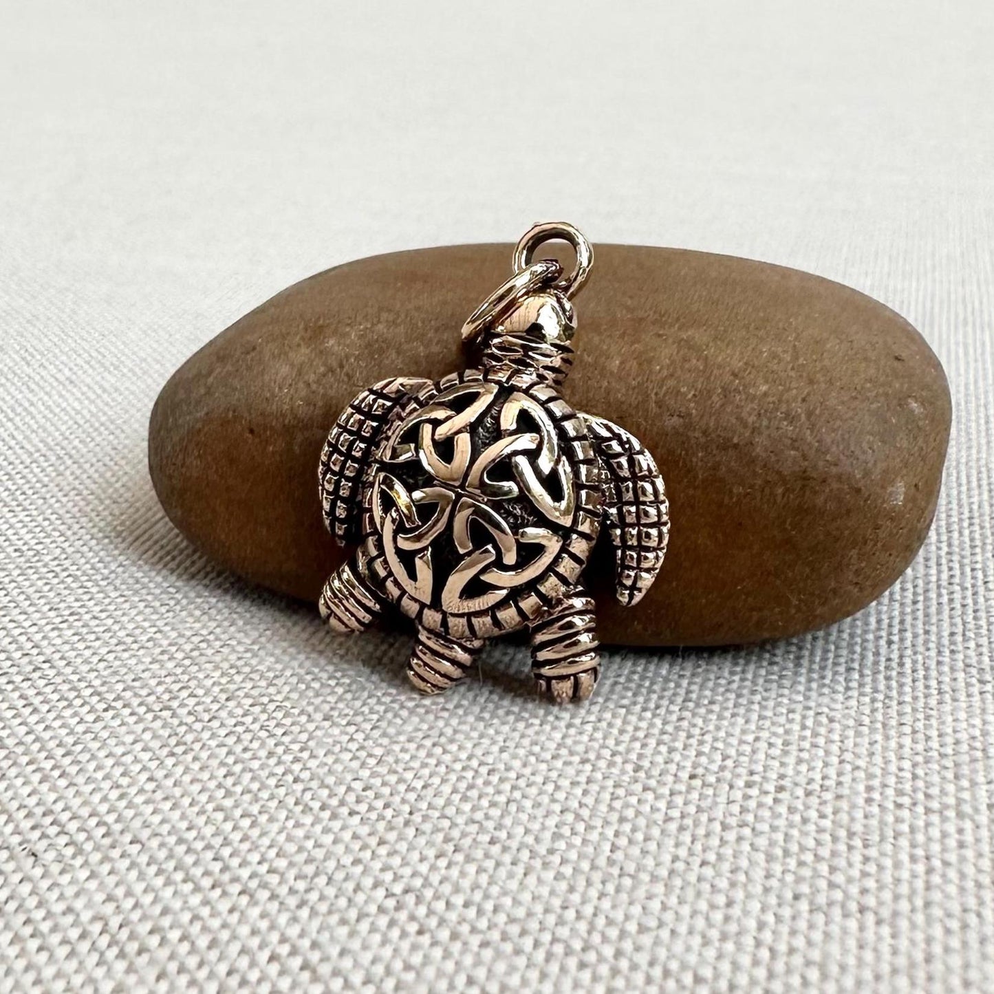Bronze Turtle Celtic Knot Tortoise Pendant/Necklace