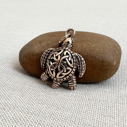 Bronze Turtle Celtic Knot Tortoise Pendant/Necklace