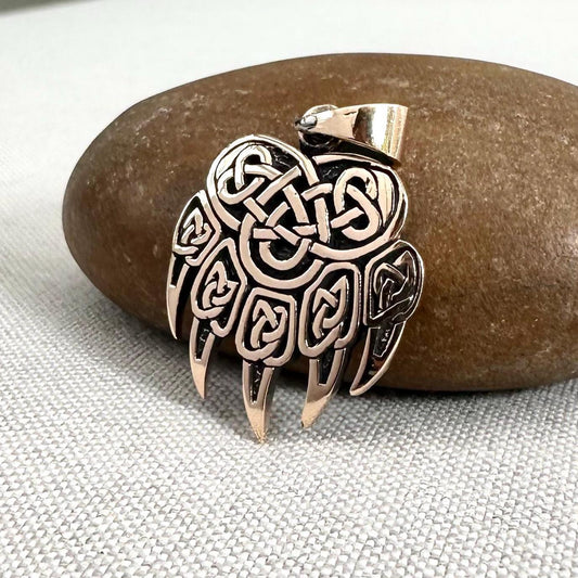 Bronze Bear Paw Viking Impress of Veles Pendant/Necklace