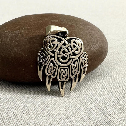 Brass Bear Paw Viking Impress of Veles Fist Pendant/Necklace