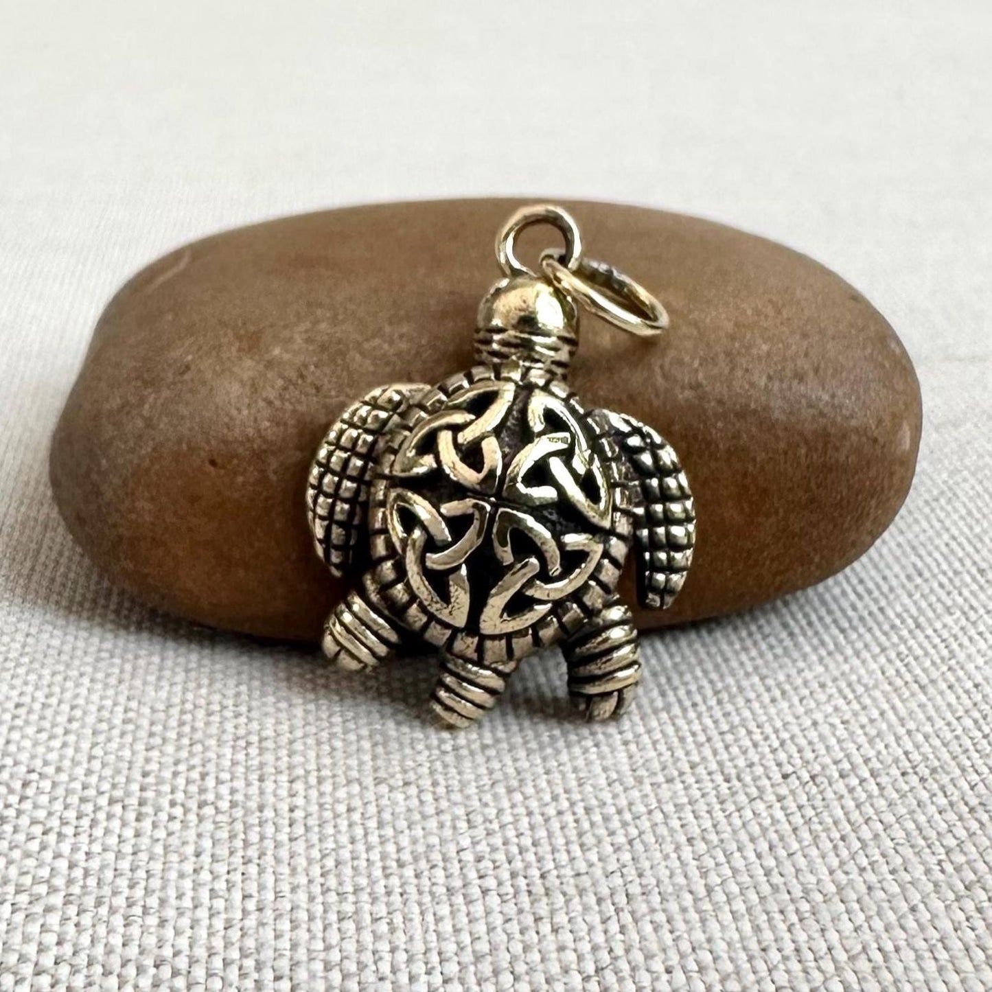 Brass Turtle Celtic Knot Design Tortoise Snapper Pendant/Necklace