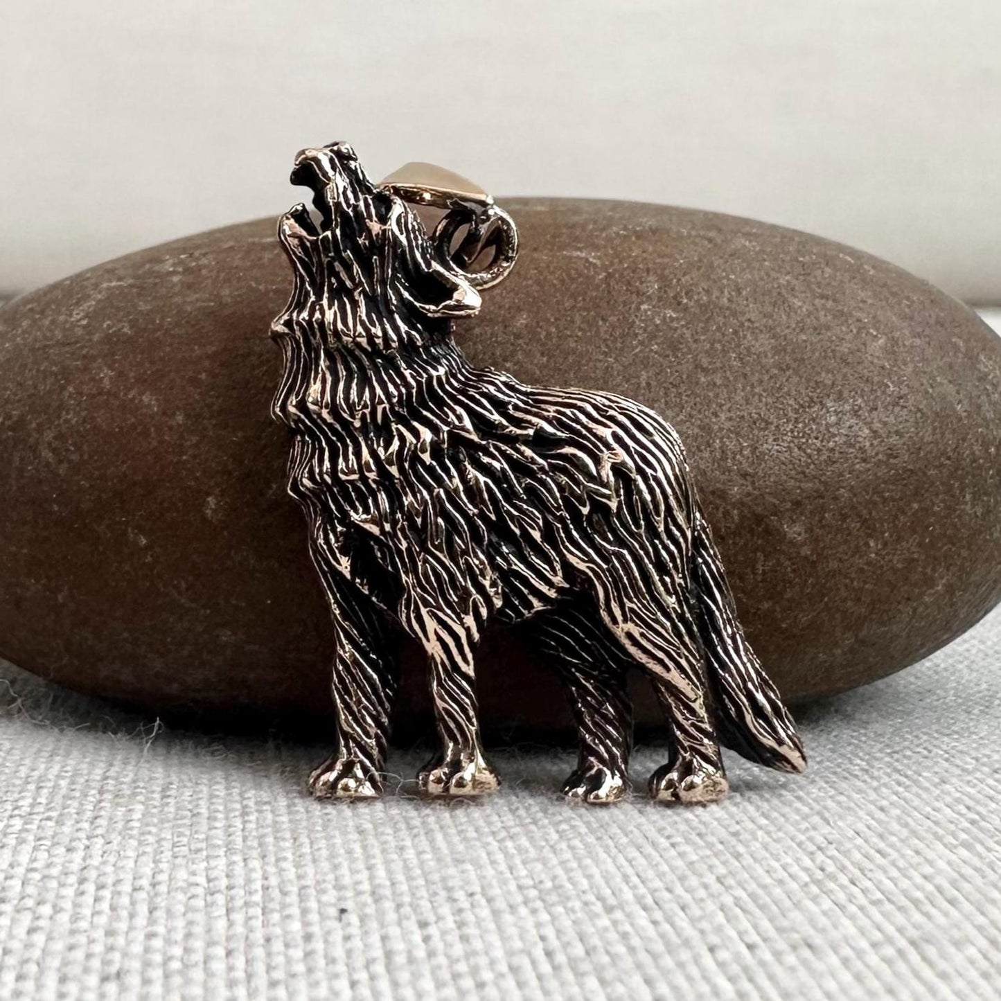 Brass Fenrir Viking Wolf God Norse Mythology Pendant/Necklace