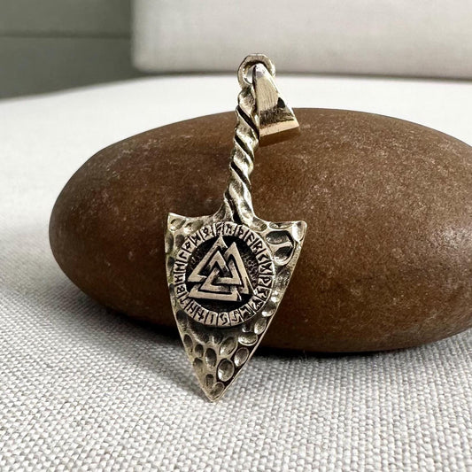 Brass Thor's Hammer Viking Mjolnir Celtic Valknut Pendant/Necklace