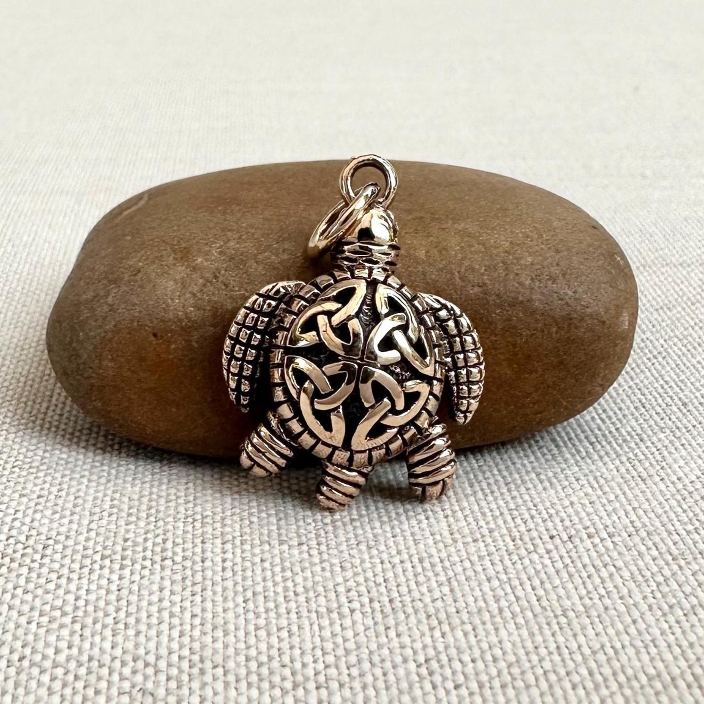 Bronze Turtle Celtic Knot Tortoise Pendant/Necklace