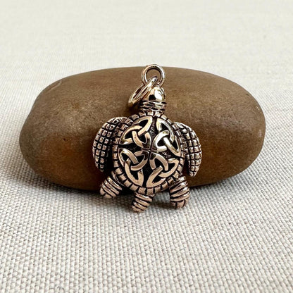 Bronze Turtle Celtic Knot Tortoise Pendant/Necklace