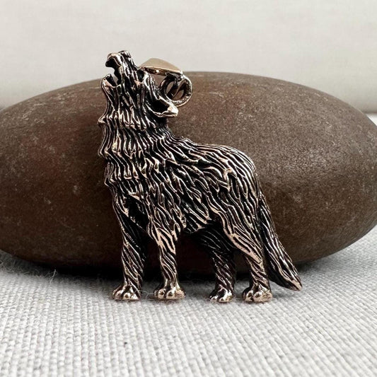 Bronze Fenrir Viking Wolf God Norse Pendant/Necklace