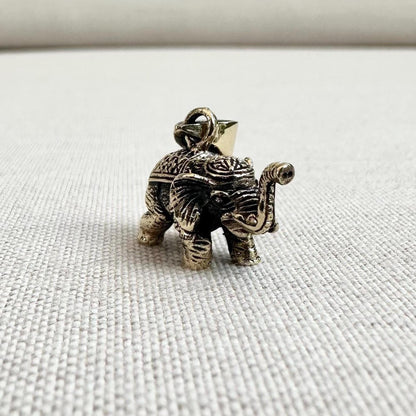 Brass Elephant Thailand Wild Life Pendant/Necklace