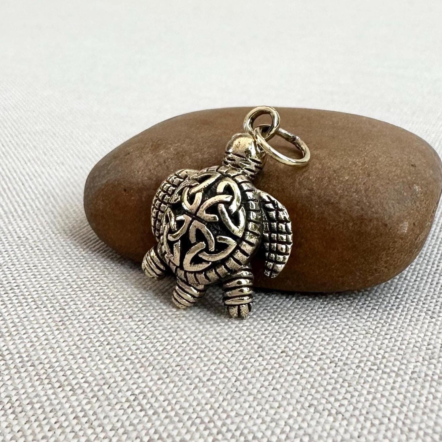 Brass Turtle Celtic Knot Design Tortoise Snapper Pendant/Necklace