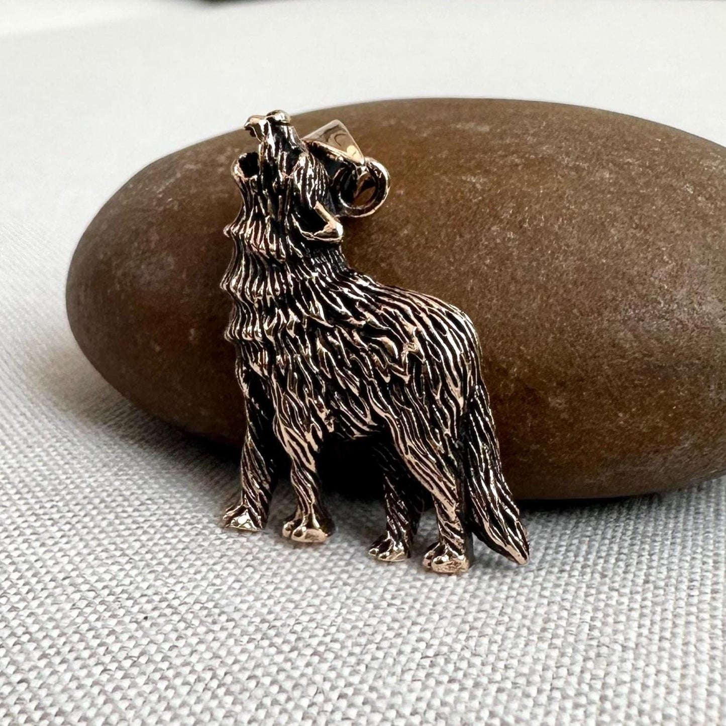 Brass Fenrir Viking Wolf God Norse Mythology Pendant/Necklace