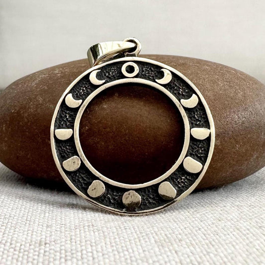 Brass Eclipse Moon Phase Lunar Pendant/Necklace