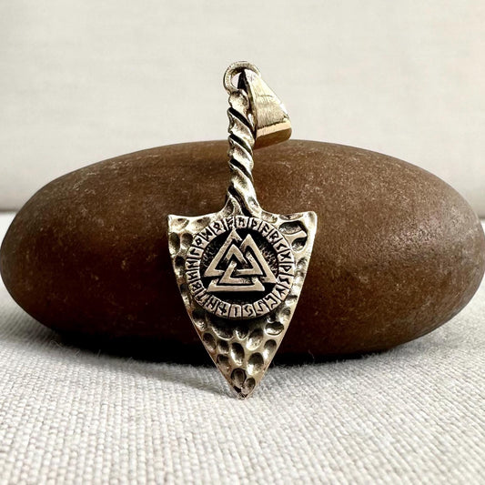 Brass Thor's Hammer Viking Mjolnir Celtic Valknut Pendant/Necklace