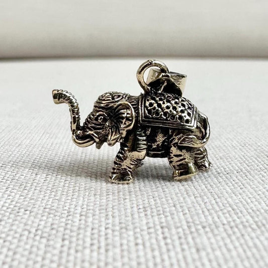 Brass Elephant Thailand Wild Life Pendant/Necklace