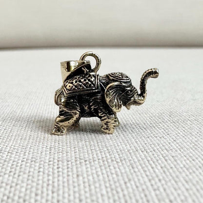 Brass Elephant Thailand Wild Life Pendant/Necklace