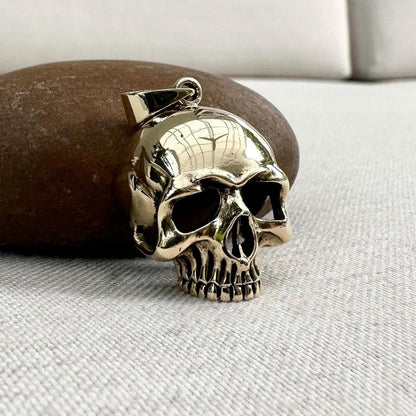 Brass Skull Gothic Punk Biker Pendant/Necklace