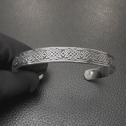 Celtic Infinity Knot Endless Irish Viking Cuff Bracelet